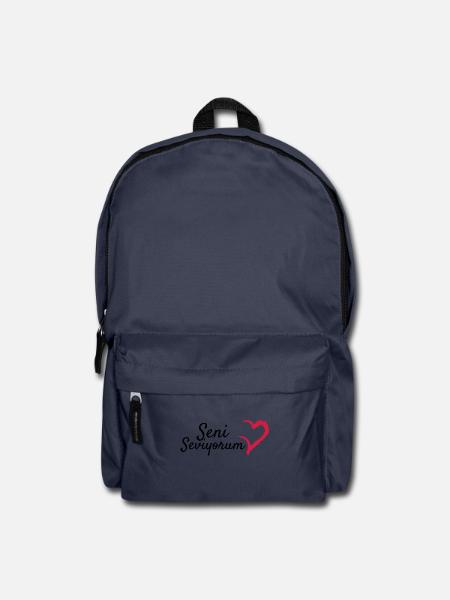 Seni Seviyorum auf Türkisch Geschenkidee Geschenk - Rucksack - Navy