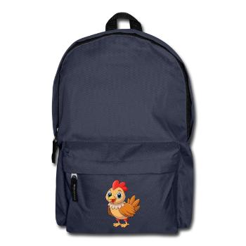 Huhn Niedliches Maskottchen Zeichentrickfigur Kawaii - Rucksack - Navy - Vorne