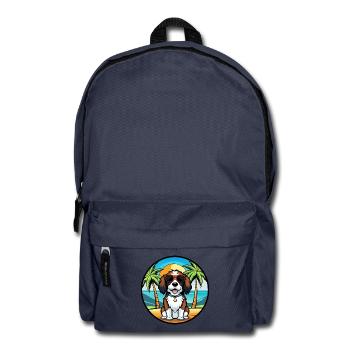 English Springer Spaniel Hunderasse Cartoon Beach - Rucksack - Navy - Vorne