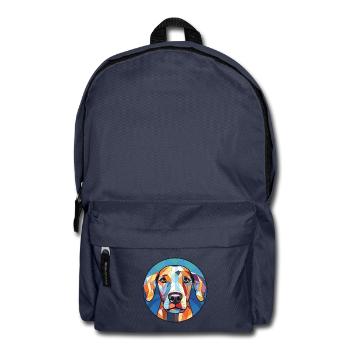Braque Français Hunderasse Aquarell Illustration - Rucksack - Navy - Vorne