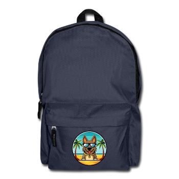 Deutsche Bracke Hunderasse Cartoon Sonnenbrille Strand - Rucksack - Navy - Vorne