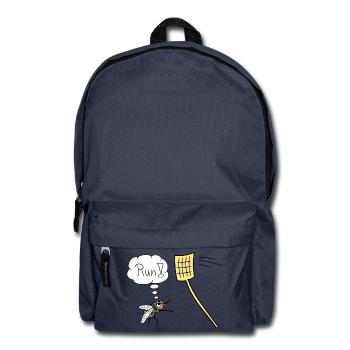 Fliege lustig Renn Run Vektor Fliegenklatsche - Rucksack - Navy - Vorne