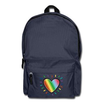 Rainbow Heart Pride Emblem - Backpack - navy - Front
