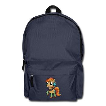 Pony Lustige Zeichentrickfigur Kopfhörer Musik - Rucksack - Navy - Vorne