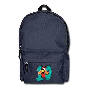 10 anniversaire - oiseau perroquet avec le numéro 10 - Sac à dos - bleu marine - Devant