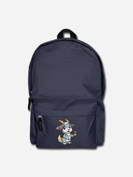 Chèvre Drôle Dessin Animé Personnage Casque Musique - Sac à dos - bleu marine
