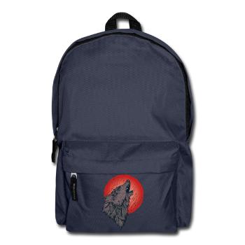 Heulender Wolf, Vollmond - Rucksack - Navy - Vorne
