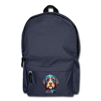 Friesische Wasserhundrasse Aquarell-Illustration - Rucksack - Navy - Vorne