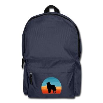 Karpaten Schäferhund Silhouette Retro Sonnenuntergang - Rucksack - Navy - Vorne