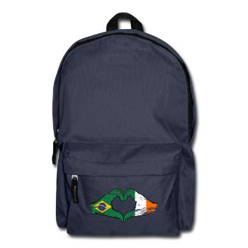 Brésil Irlande Drapeau Aiguilles Coeur Forme Utilisé - Sac à dos - bleu marine - Devant