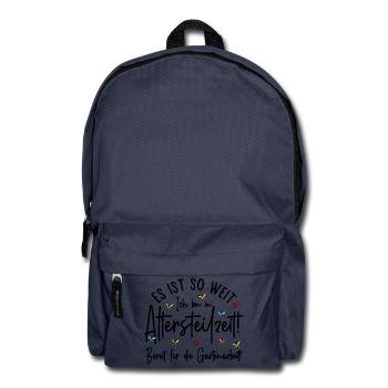 Altersteilzeit - Bereit für die Gartenarbeit  - Rucksack - Navy - Vorne