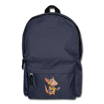 Erdferkel Lustige Zeichentrickfigur Kopfhörer Musik - Rucksack - Navy - Vorne