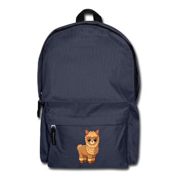 Alpaka Niedliche Maskottchen Zeichentrickfigur Kawaii - Rucksack - Navy - Vorne
