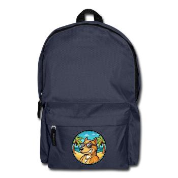 Cordoba Fighting Dog Breed Cartoon Sunglass Beach - Backpack - navy - Front