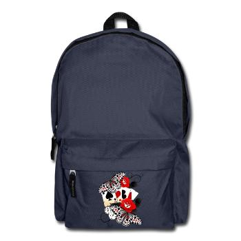 Kartenspiel mit Rosen und Schmetterlingen - Rucksack - Navy - Vorne