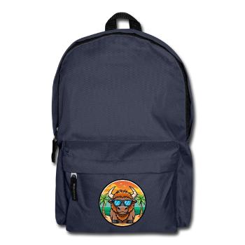 Bison Lustige Cartoon Sommer Strand Sonnenbrille Cool - Rucksack - Navy - Vorne