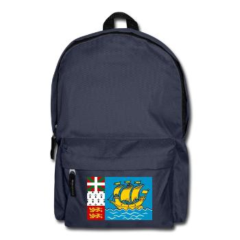 Saint-Pierre und Miquelon – Flaggschiff auf dem Ozean - Rucksack - Navy - Vorne