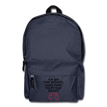 Ich bin der Beweis dass Papa nicht nur zockt - Rucksack - Navy - Vorne