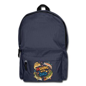 Fishing with dad with colorful fish - Backpack - navy - Front