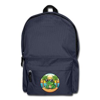 Frosch Lustige Cartoon Sommer Strand Sonnenbrille Aufkleber - Rucksack - Navy - Vorne
