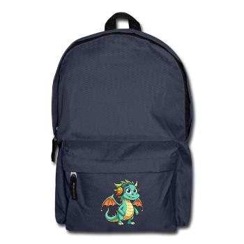 Dragon Funny Cartoon Character Musique de casque - Sac à dos - bleu marine - Devant