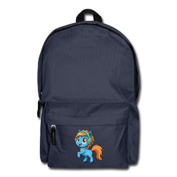Pony Lustige Zeichentrickfigur Kopfhörer Musik - Rucksack - Navy - Vorne