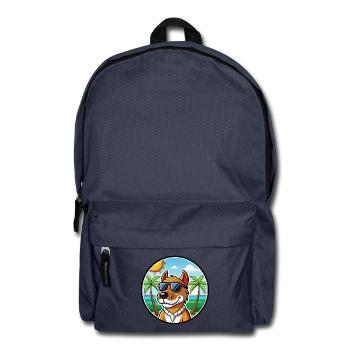 Norwegischer Windhund Dunker Hunderasse Cartoon Strand - Rucksack - Navy - Vorne