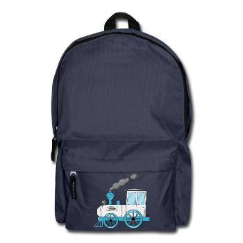 Kinderzug Eisenbahn weiß - Rucksack - Navy - Vorne