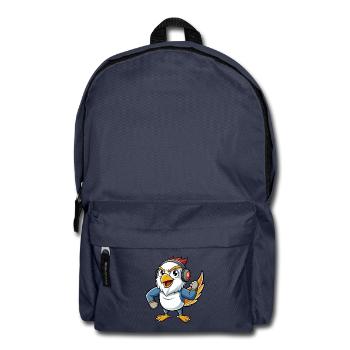 Falcon Funny Cartoon Character Musique de casque - Sac à dos - bleu marine - Devant