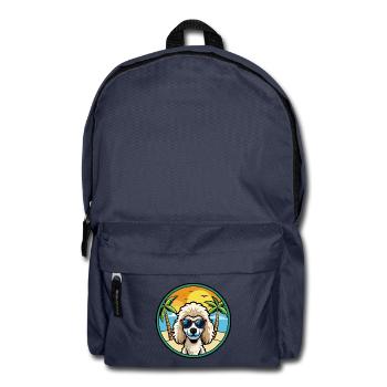 Miniaturpudel Hunderasse Cartoon Sonnenbrille Strand - Rucksack - Navy - Vorne