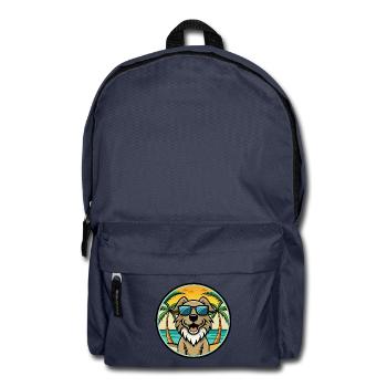German Spaniel Dog Breed Cartoon Sunglasses Beach - Backpack - navy - Front