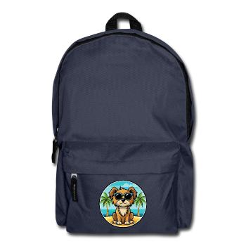 Englische Spielzeug Spaniel Hund Rasse Cartoon Sonnenbrille - Rucksack - Navy - Vorne