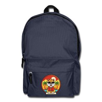 Chinesische kaiserliche Hunderasse Cartoon Sonnenbrille Strand - Rucksack - Navy - Vorne