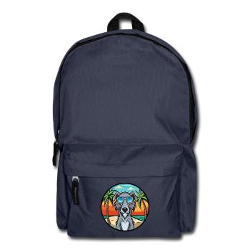 Scottish Deerhound Dog Breed Cartoon Sunglasses - Backpack - navy - Front