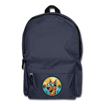 German Hound Dog Breed Cartoon Sunglasses Beach - Backpack - navy - Front