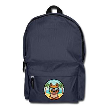 Friesischer Vorstehhund Rasse Cartoon Sonnenbrille Strand - Rucksack - Navy - Vorne