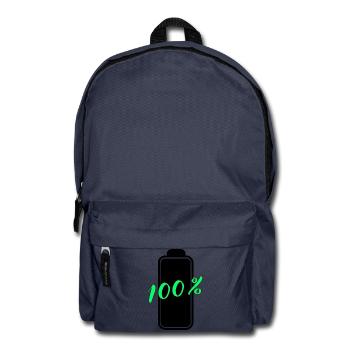 Batterie hat 100% volle Energie - Rucksack - Navy - Vorne