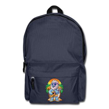 Drôle Yeti Dessin Animé Plage D’été Lunettes De Soleil Guitare - Sac à dos - bleu marine - Devant