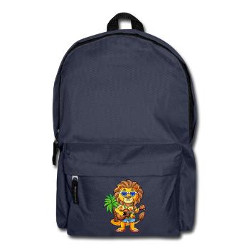 Funny Lion Summer Beach Sunglasses Hawaiian - Backpack - navy - Front