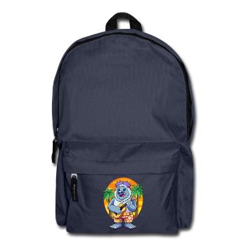 Drôle Yeti Dessin Animé Plage D’été Lunettes De Soleil Guitare - Sac à dos - bleu marine - Devant