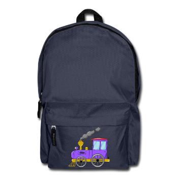 Kinderzug Eisenbahn lila - Rucksack - Navy - Vorne