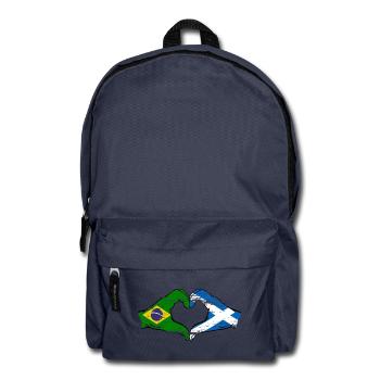 Brésil Ecosse drapeau mains forme de coeur utilisé - Sac à dos - bleu marine - Devant