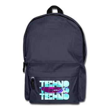 Techno Neon Muster - Rucksack - Navy - Vorne