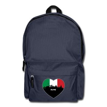 Rom Italien Flagge Skyline Reise Souvenir - Rucksack - Navy - Vorne