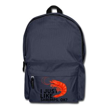Ich mag Garnelen Ok - Angelliebhaber | Garnele - Rucksack - Navy - Vorne