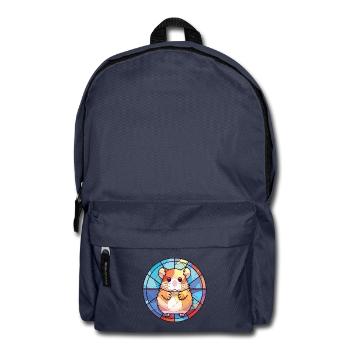 Bunte Aquarell-Tierillustration des Hamsters - Rucksack - Navy - Vorne