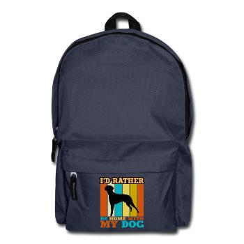 Braque Francais Hundeliebe Silhouette Vintage Sonnenuntergang - Rucksack - Navy - Vorne