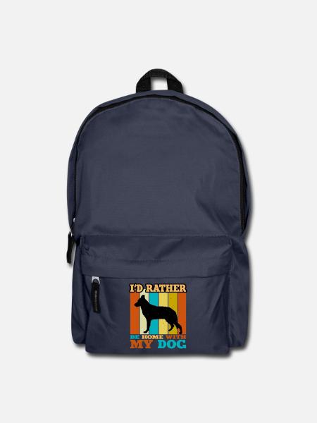 Osteuropäischer Schäferhund Silhouette Retro Sunset - Rucksack - Navy