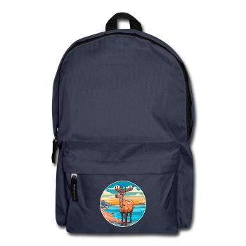 Karibu Aquarell Karikatur Kawaii Clipart Tier - Rucksack - Navy - Vorne