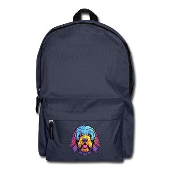 Labradoodle Hunderasse Aquarell Karikatur Kawaii Co - Rucksack - Navy - Vorne